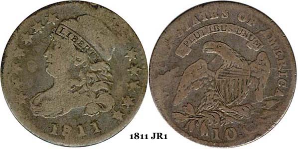 1811 JR1 Capped Bust Dime