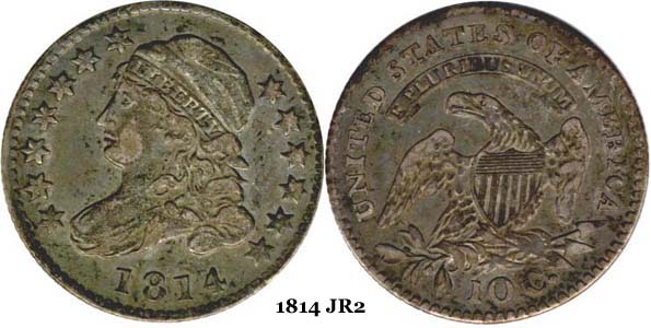 1814 JR2 Capped Bust Dime