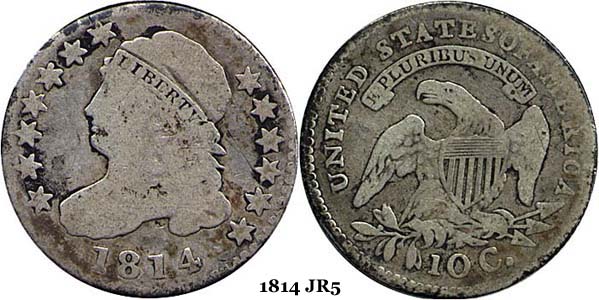 1814 JR5 Capped Bust Dime