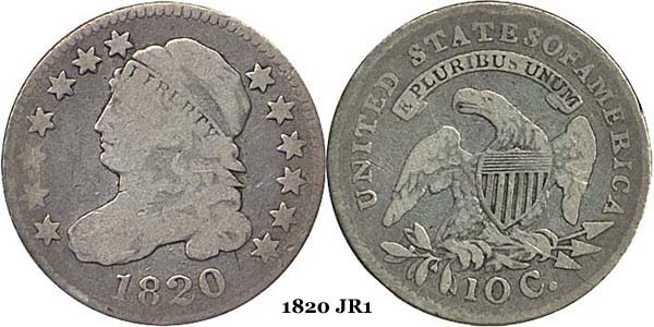 1820 JR1 Capped Bust Dime