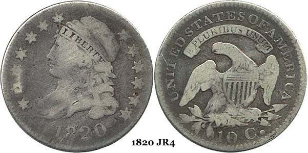 1820 JR4 Capped Bust Dime