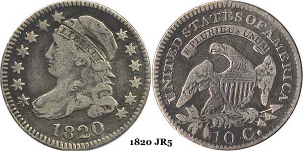 1820 JR5 Capped Bust Dime