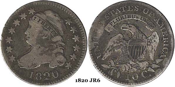 1820 JR6 Capped Bust Dime