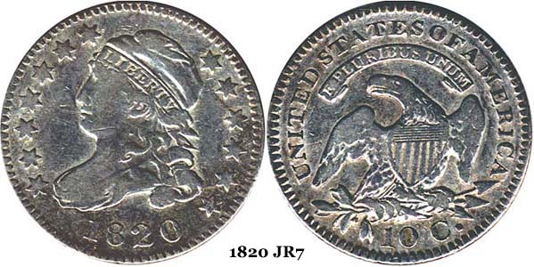 1820 JR7 Capped Bust Dime