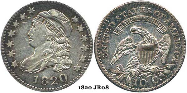 1820 JR8 Capped Bust Dime