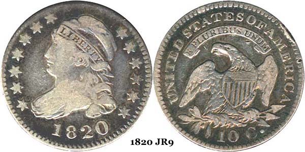 1820 JR9 Capped Bust Dime