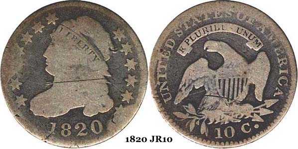 1820 JR10 Capped Bust Dime