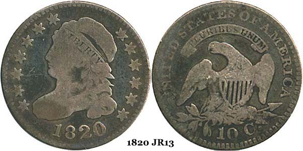 1820 JR13 Capped Bust Dime