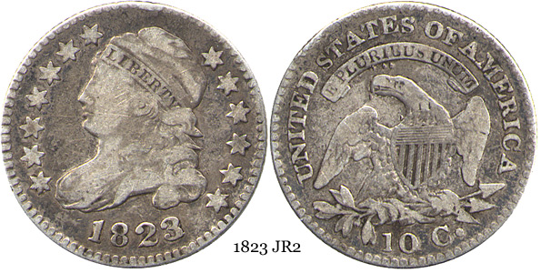 1823 JR2 Capped Bust Dime