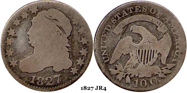 1827 JR4 Capped Bust Dime