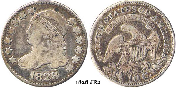 1828 JR2 Capped Bust Dime