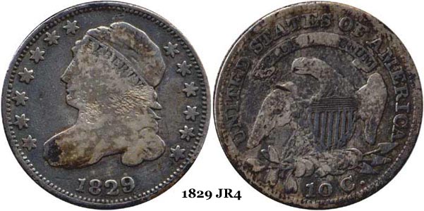 1829 JR4 Capped Bust Dime