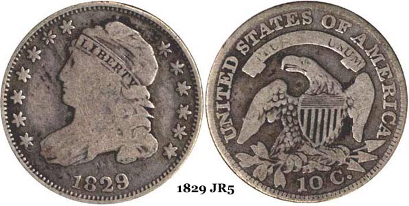 1829 JR5 Capped Bust Dime