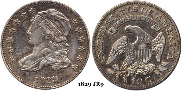 1829 JR9 Capped Bust Dime