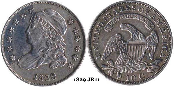 1829 JR11 Capped Bust Dime