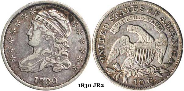 1830 JR2 Capped Bust Dime