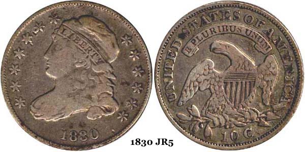 1830 JR5 Capped Bust Dime