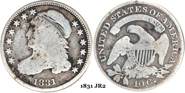 1831 JR2 Capped Bust Dime