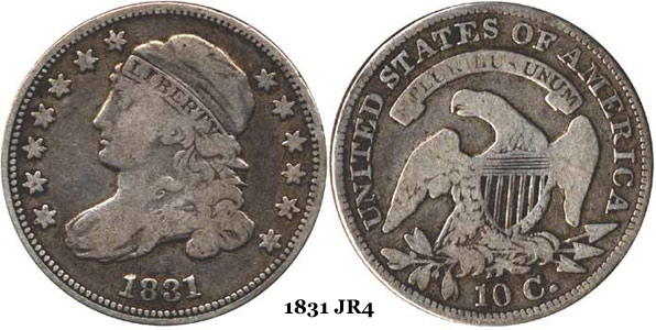 1831 JR4 Capped Bust Dime