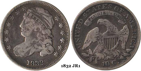 1832 JR1 Capped Bust Dime