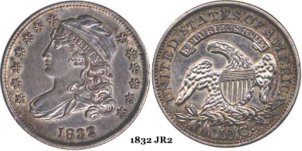 1832 JR2 Capped Bust Dime