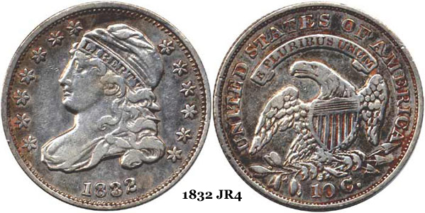 1832 JR4 Capped Bust Dime