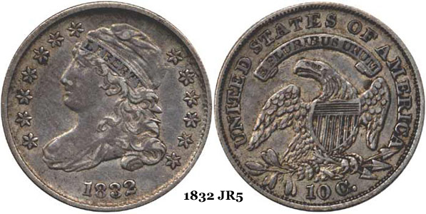 1832 JR5 Capped Bust Dime