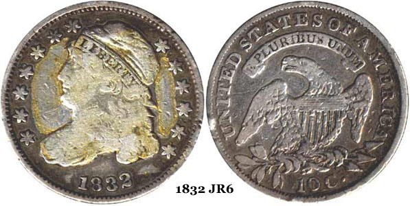 1832 JR6 Capped Bust Dime