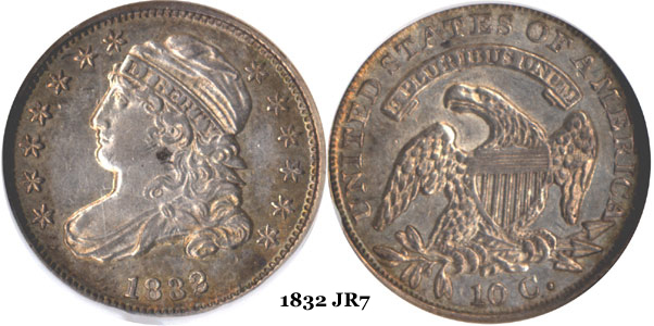 1832 JR7 Capped Bust Dime