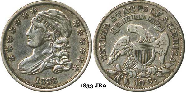 1833 JR9 Capped Bust Dime