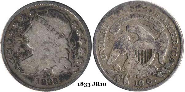 1833 JR10 Capped Bust Dime