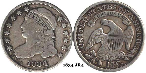 1834 JR4 Capped Bust Dime