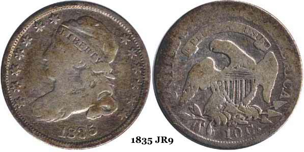 1835 JR9 Capped Bust Dime